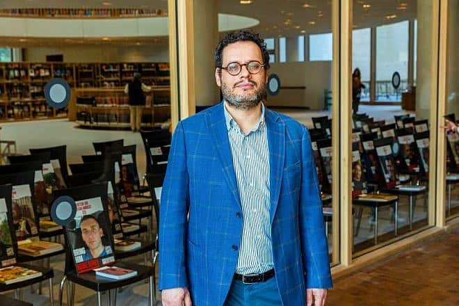 Dr. Chaim Neria, a curator at the National Library of Israel, is archiving material associated with Hamas's Oct. 7 attack. Photo by Elad Zagman/TPS.