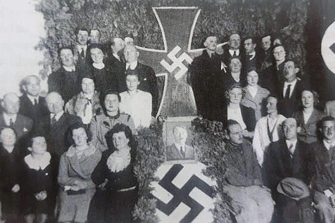 A Nazi gathering in Bariloche, Argentina, in the 1940s. Credit: Public Domain.