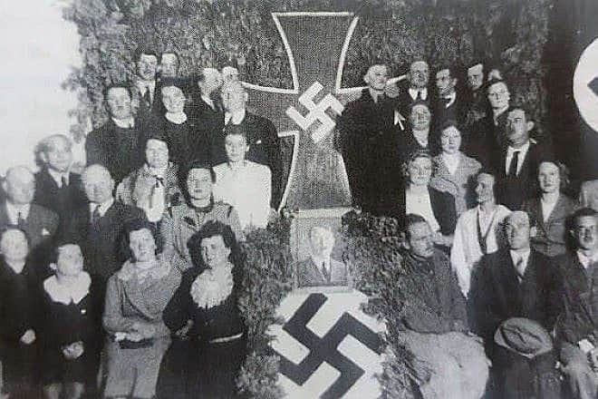 A Nazi gathering in Bariloche, Argentina, in the 1940s. Credit: Public Domain.