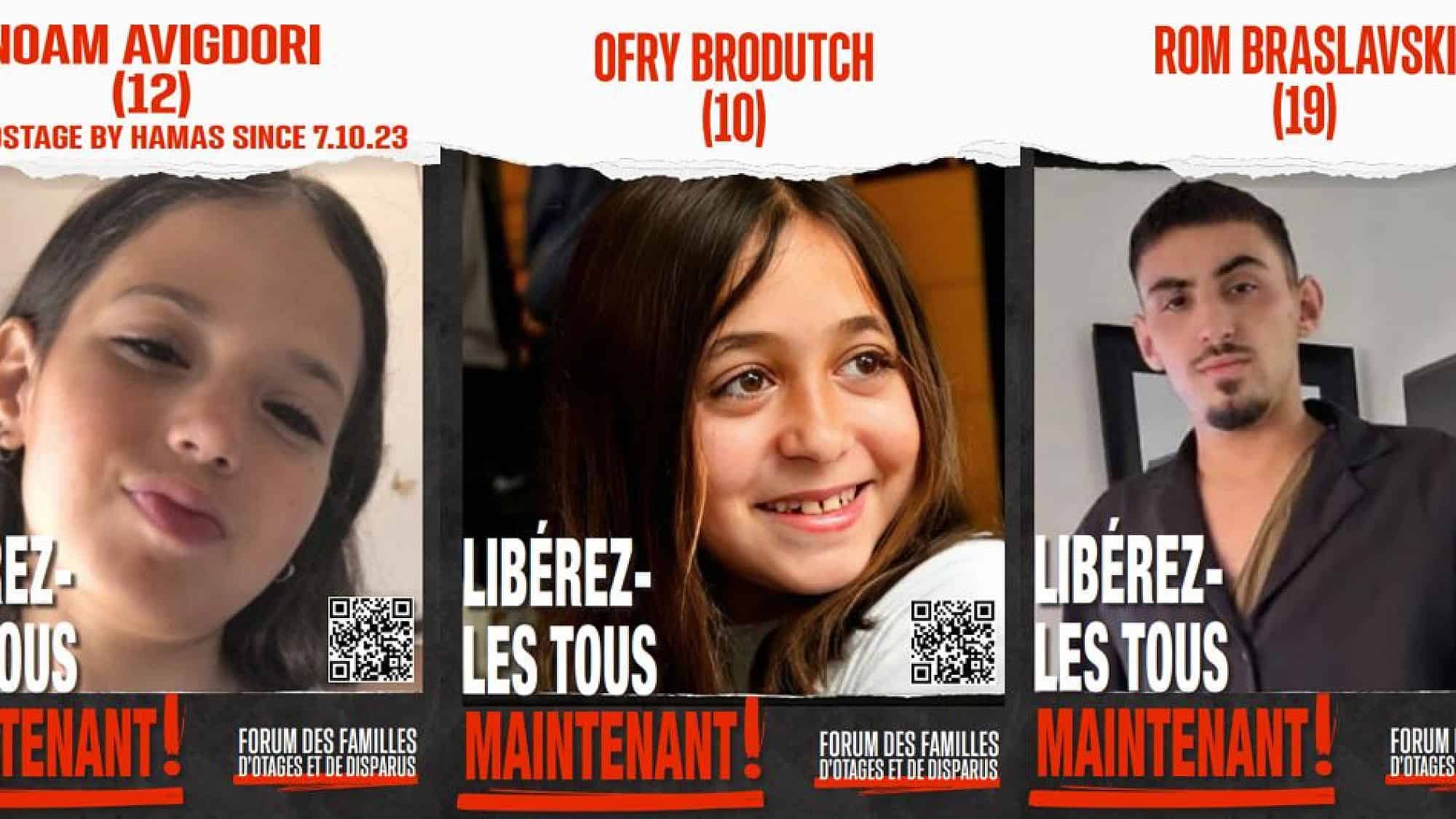 "Free Them All Now!" the poster reads. Credit: Hostages and Missing Persons Families Forum.