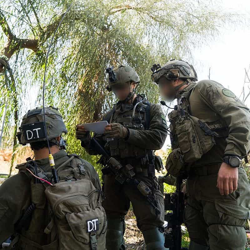 Soldiers from the IDF's Seventh Brigade in Khan Yunis, the southern Gaza Strip, Feb. 25, 2024. Credit: IDF/X.
