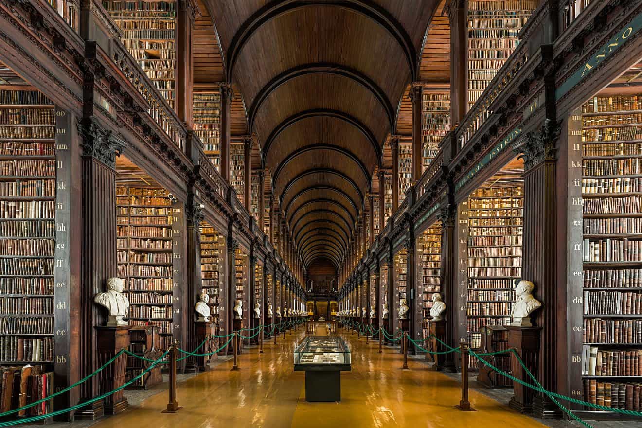 Part of the Library of Trinity College Dublin, home to the famous medieval illuminated manuscript the "Book of Kells." Credit: Diliff via Wikipedia.