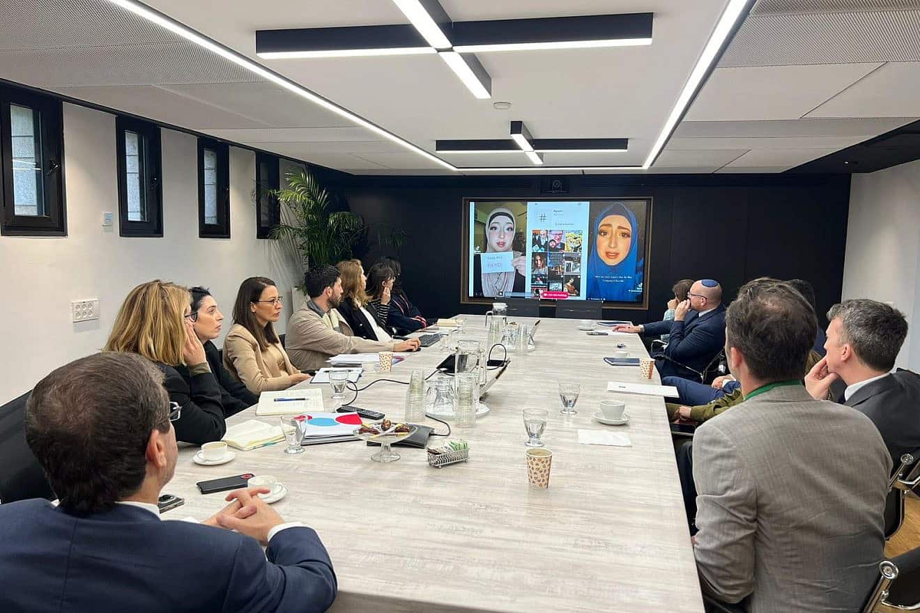 Israeli President Isaac Herzog (foreground) hosts senior TikTok managers in Jerusalem, Feb. 6, 2024. Credit: Israeli President's Spokesperson.