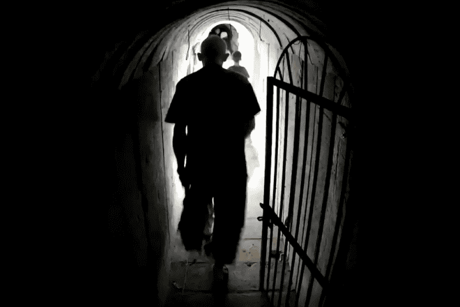 Hamas leader Yahya Sinwar in a terror tunnel underneath the southern Gaza Strip city of Khan Yunis, Oct. 10, 2023. Credit: IDF.