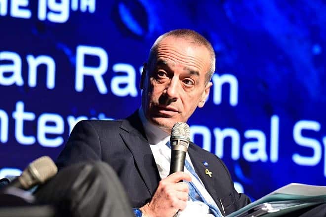 Professor Teodoro Valente, president of the Italian Space Agency, speaks at the Ilan Ramon International Space Conference in Herzliya, Jan. 31, 2024. Photo by Yossi Zeliger/TPS.