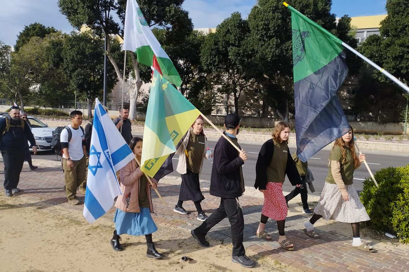 Protesters march for victory in the south of Israel on Feb. 4, 2024. Credit: Courtesy of Ronn Torossian.
