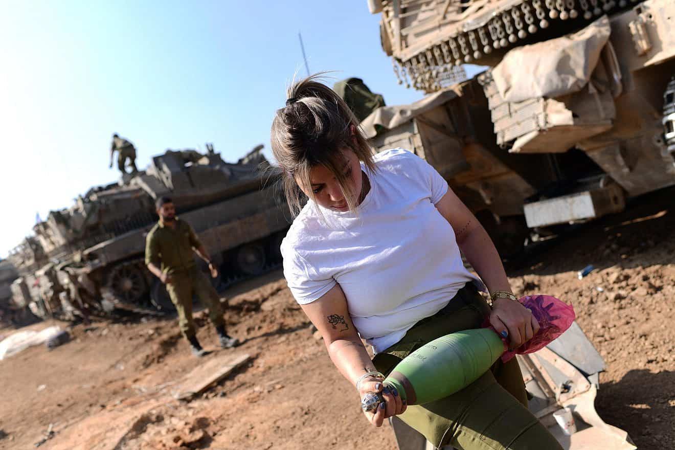 IDF Armored Corps soldiers at a staging area near the Gaza Strip on Jan. 1, 2024. Photo by Tomer Neuberg/Flash90.