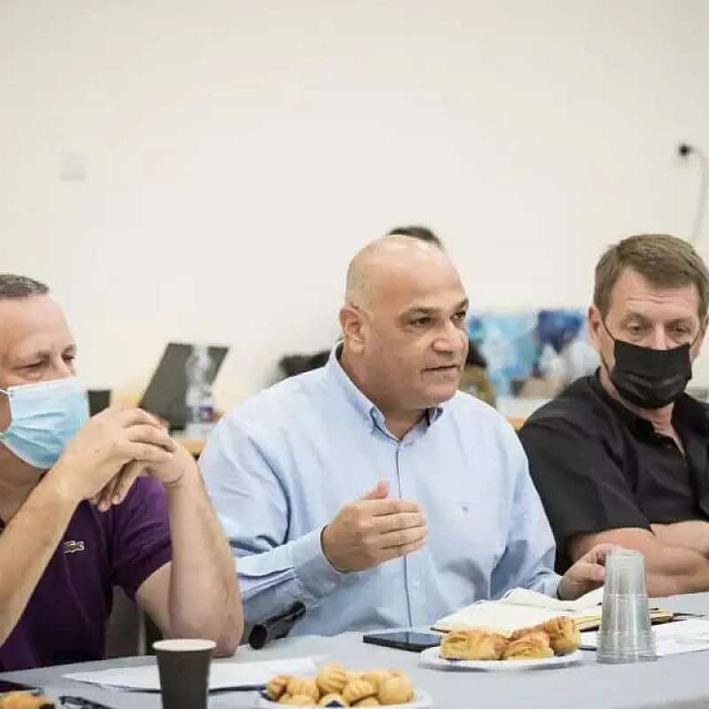 National Emergency Management Authority head Yoram Laredo (center). Credit: Israeli Ministry of Defense.