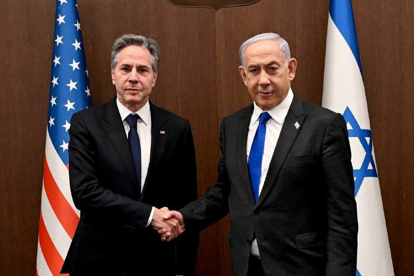 U.S. Secretary of State Antony Blinken meets with Israeli Prime Minister Benjamin Netanyahu in Jerusalem, Feb. 7, 2024. Photo by Amos Ben-Gershom/GPO.