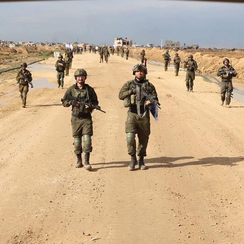 IDF soldiers leave the Gaza Strip in the Beit Hanun area as part of a rotation of forces, Jan. 30, 2024. Credit: TPS.