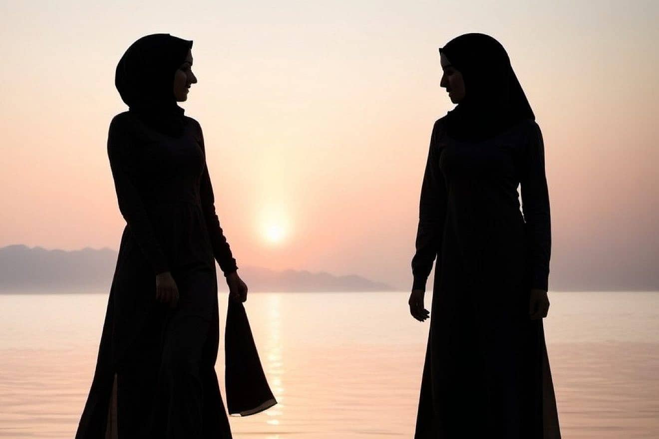 An illustrative image of two Muslim women. Image: Stable Diffusion.