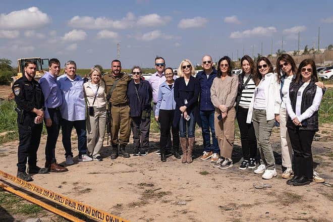 The heads of the USC Shoah Foundation near the Gaza border in southern Israel on Wed., March 6, 2024. Credit: Menachem Shloss,