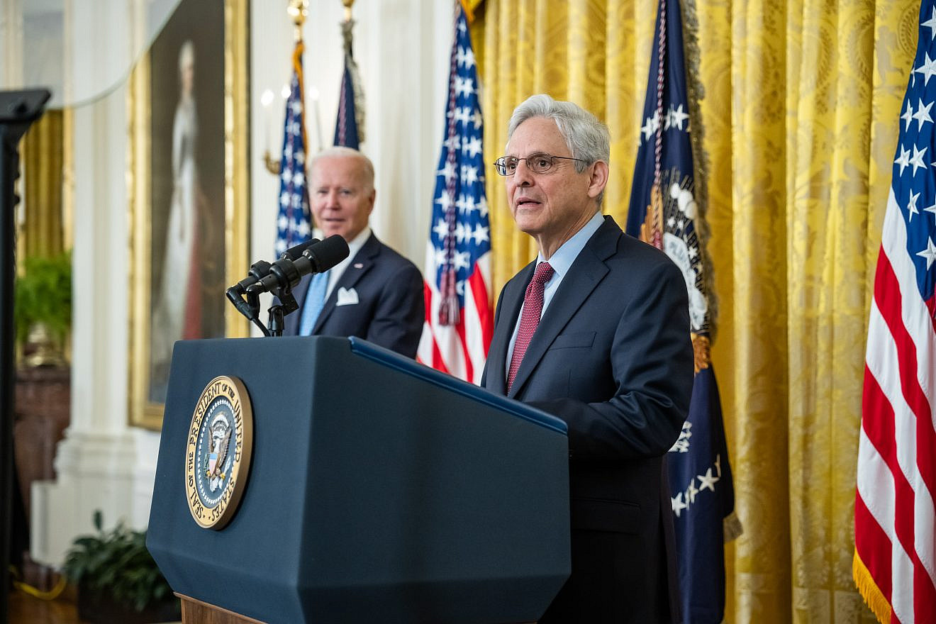 U.S. Attorney General Merrick Garland delivers remarks during a Medal of Valor ceremony on May 16, 2022, in the East Room of the White House as U.S. President Joe Biden looks on. Credit: Adam Schultz/White House.