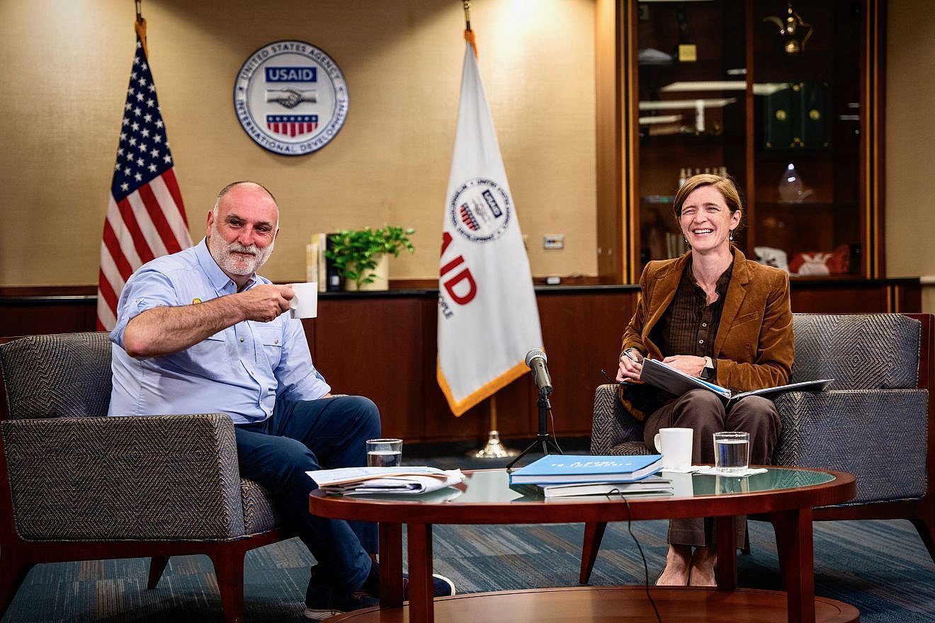 José Andrés, founder of World Central Kitchen, with Samantha Power, administrator of USAID, on April 12, 2022. Credit: U.S. Agency for International Development.