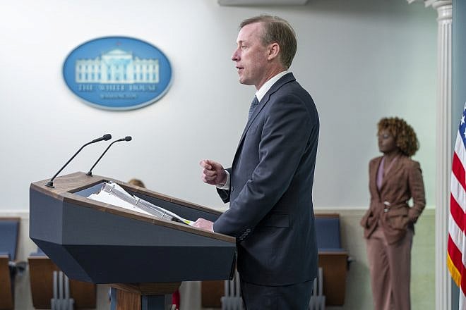 U.S. National Security Advisor Jake Sullivan speaks during a Feb. 14, 2024 press briefing at the White House. Credit: Oliver Contreras/White House.