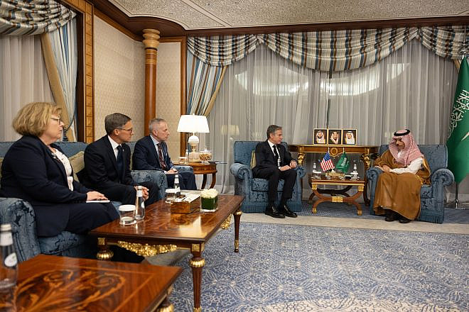 U.S. Secretary of State Antony Blinken meets with Saudi Foreign Minister Prince Faisal bin Farhan Al Saud in Jeddah, Saudi Arabia March 21, 2024. Credit: Chuck Kennedy/U.S. State Department.
