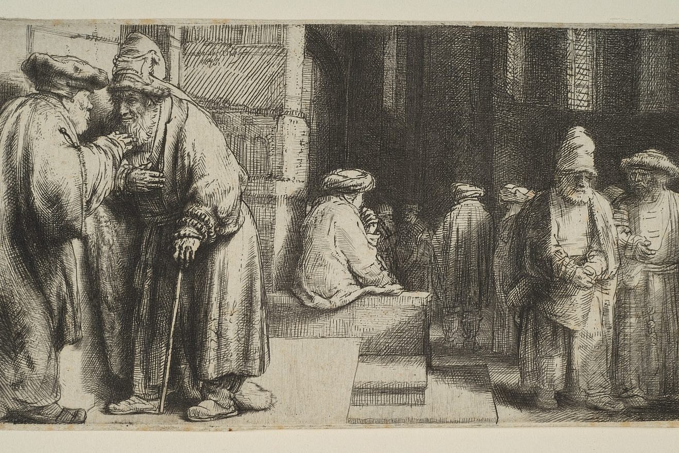 Rembrandt's etching "The Synagogue" (1648) in the collection of the Metropolitan Museum of Art in New York. Source: Public domain.