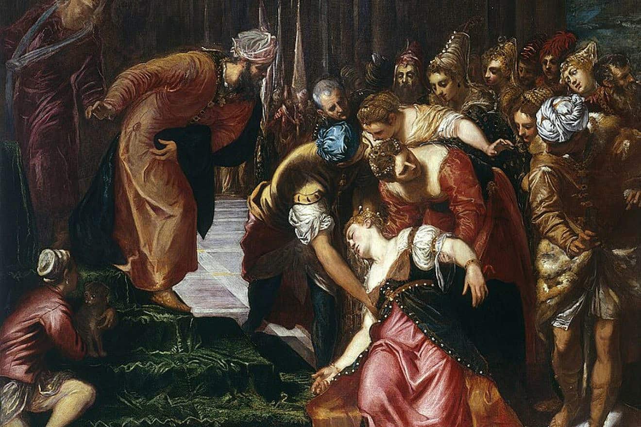 “Esther Before Ahasuerus,” oil on canvas, by Jacopo Tintoretto, 1547. Credit: Royal Collection, United Kingdom via Wikimedia Commons. “Esther Before Ahasuerus,” oil on canvas, by Jacopo Tintoretto, 1547. Credit: Royal Collection, United Kingdom via Wikimedia Commons.