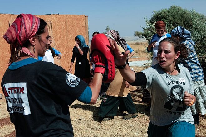 Jewish women practice Krav Maga in Ramat Migron in Judea and Samaria on July 17, 2012. Photo by Uri Lenz/Flash90.