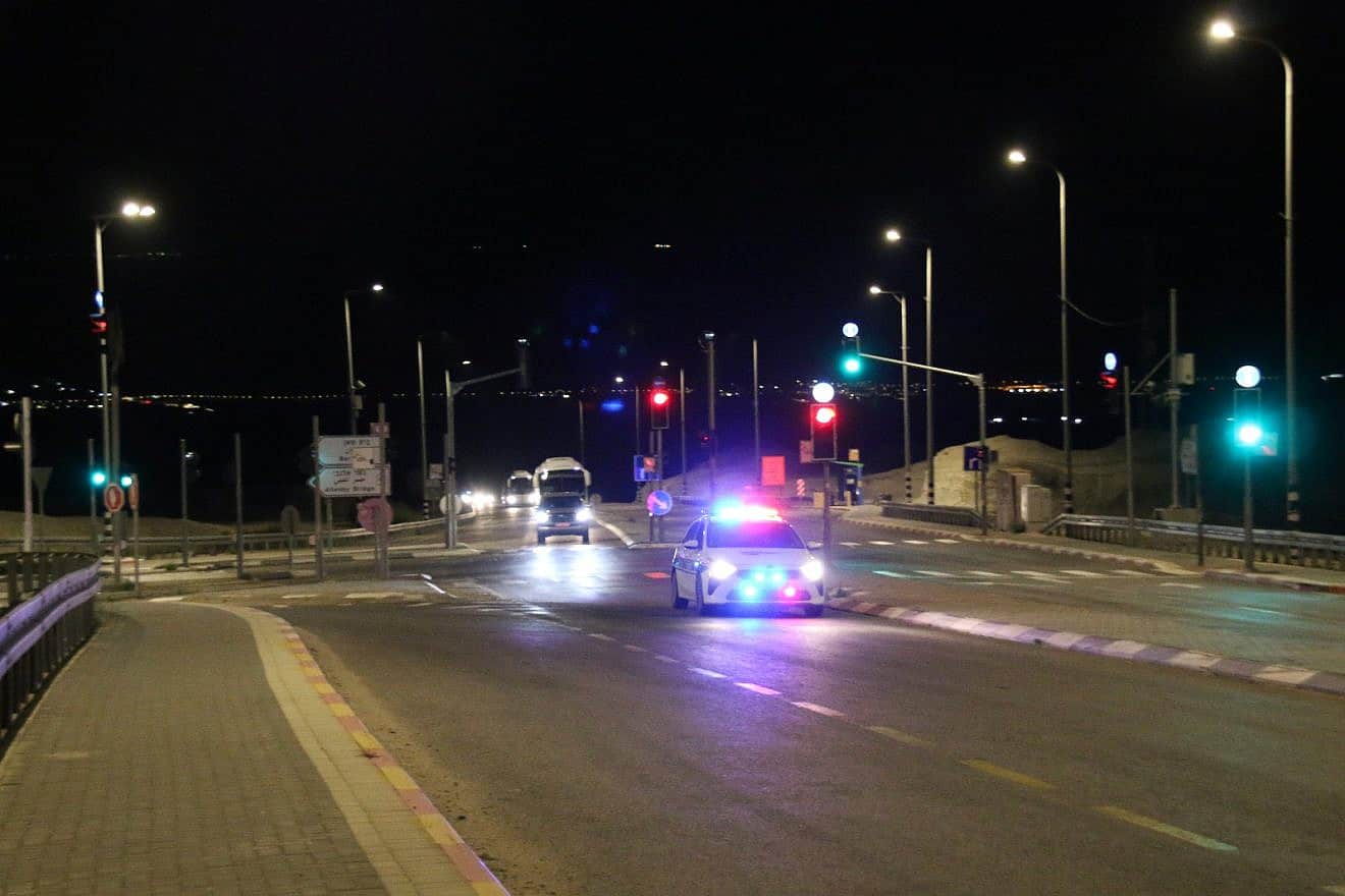 A convoy of buses with Gaza orphans and their companions passes through the outskirts of Jerusalem on its way to Judea, March 11, 2024. Credit: Nadia Matar.