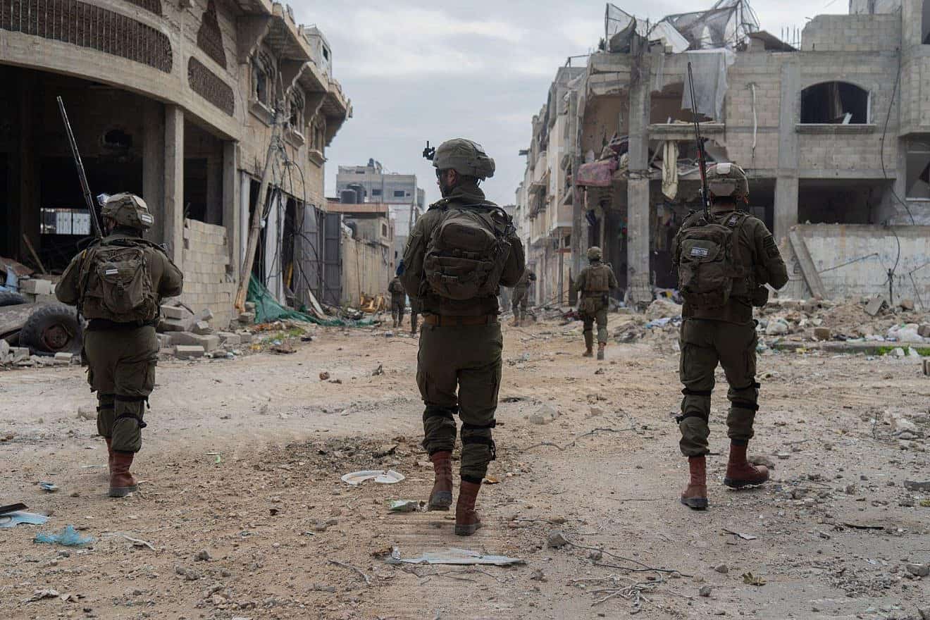 Israel Defense Forces activity in Gaza City's Zeitoun district, March 3, 2024. Credit: IDF.