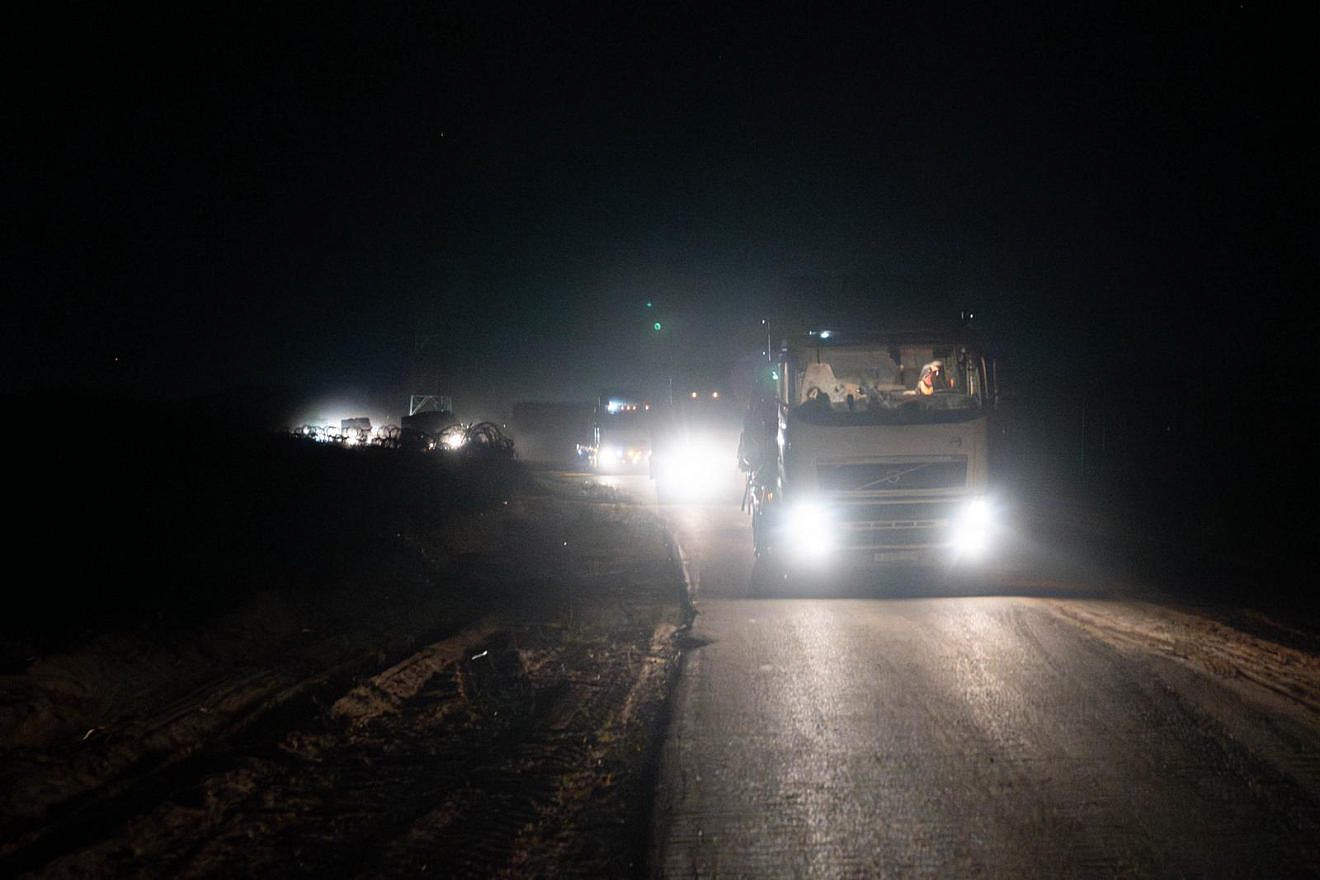 Aid trucks entering northern Gaza, March 12, 2024. Credit: IDF.