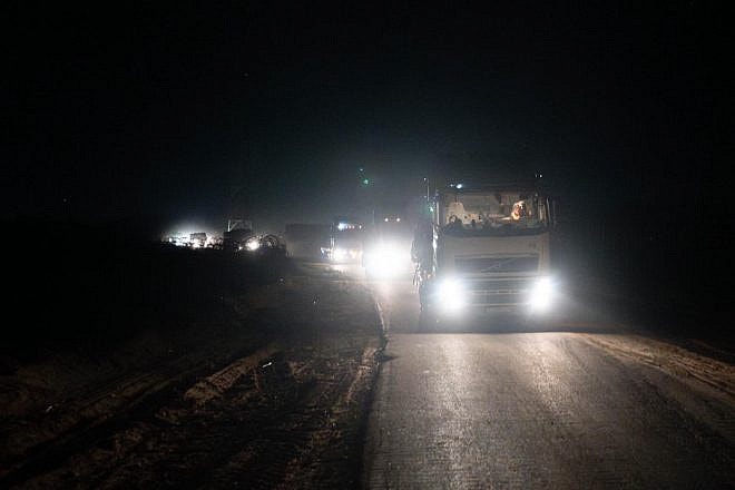 Aid trucks entering northern Gaza, March 12, 2024. Credit: IDF.
