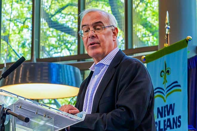“New York Times” columnist David Brooks speaks at the A. B. Freeman School of Business during the New Orleans Book Festival at Tulane University, March 16, 2024. Credit: William A. Morgan/Shutterstock.