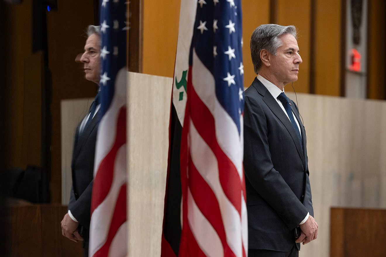 U.S. Secretary of State Antony Blinken at an event he co-chaired with Iraqi Deputy Prime Minister Muhammad Ali Tamim at the State Department on April 15, 2024. Credit: Chuck Kennedy/U.S. State Department.