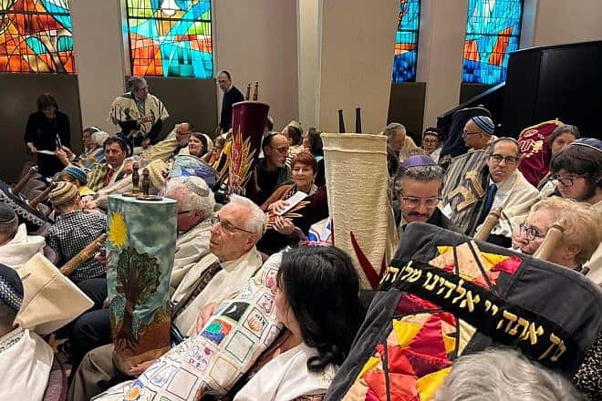 An event at Temple Emanu-El Streicker Center in Midtown Manhattan celebrated the 60th anniversary of 60 Czech Torah scrolls recovered from the Holocaust, April 7, 2024. Credit: Courtesy.