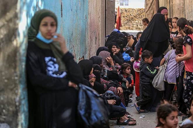 Palestinian women and children in Rafah, the southernmost city in the Gaza Strip, April 4, 2024. Photo by Abed Rahim Khatib/Flash90.