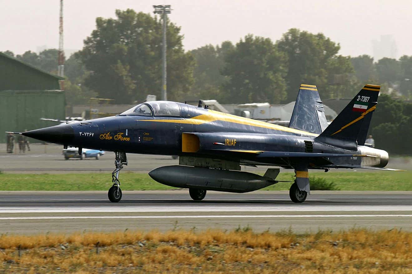 A HESA Saeqeh jet fighter of the Islamic Republic of Iran Air Force, Sept. 16, 2009. Photo by Shahram Sharifi via Wikimedia Commons.