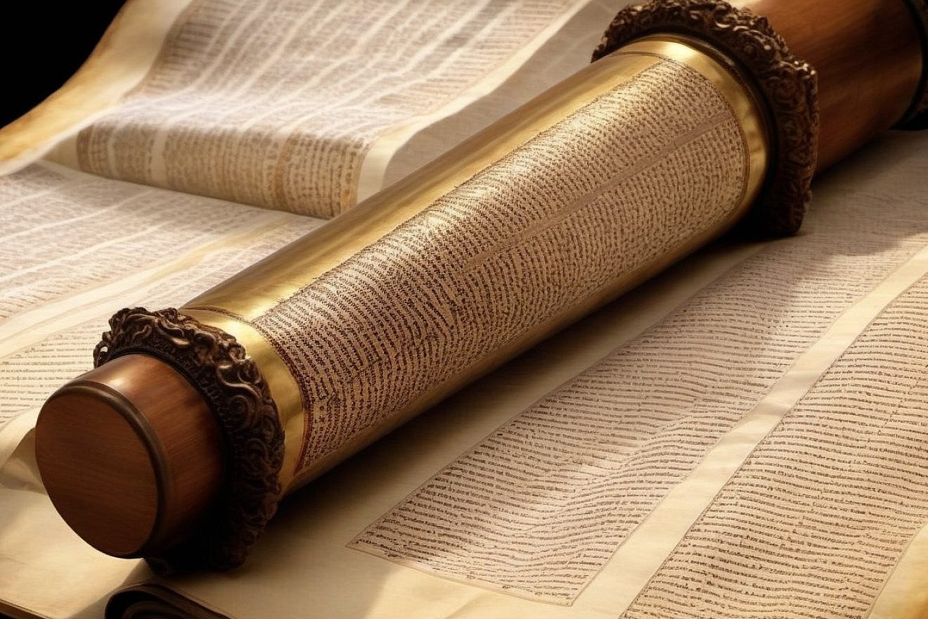 An illustrative image of a Torah scroll. Source: Stable Diffusion.