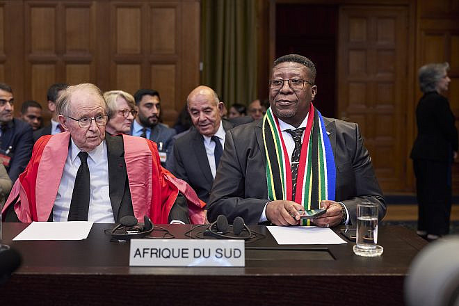 Vusimuzi Madonsela (right), of South Africa, at the International Court of Justice during its ruling on May 24, 2024 that Israel must cease military operations in Rafah. Credit: Bastiaan Musscher/U.N. Photo/ICJ-CIJ.