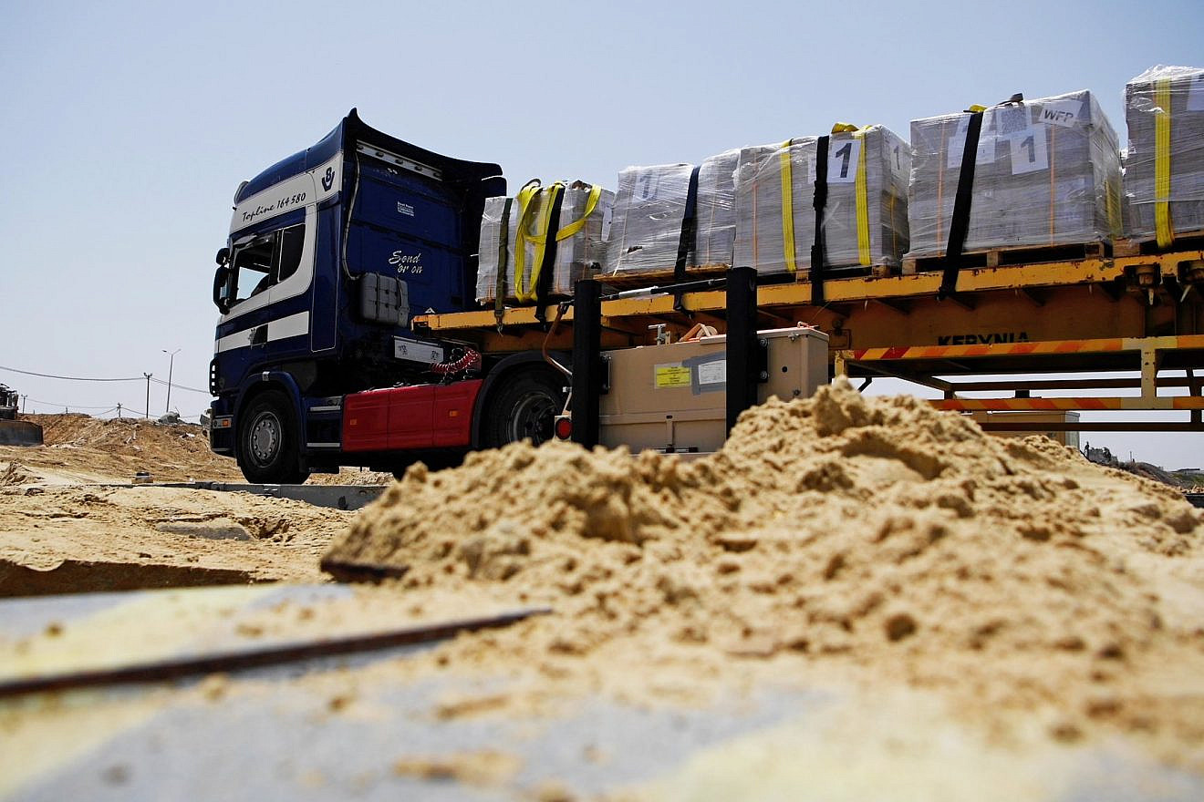 Humanitarian aid delivered via the temporary pier in Gaza. Credit: U.S. Central Command.