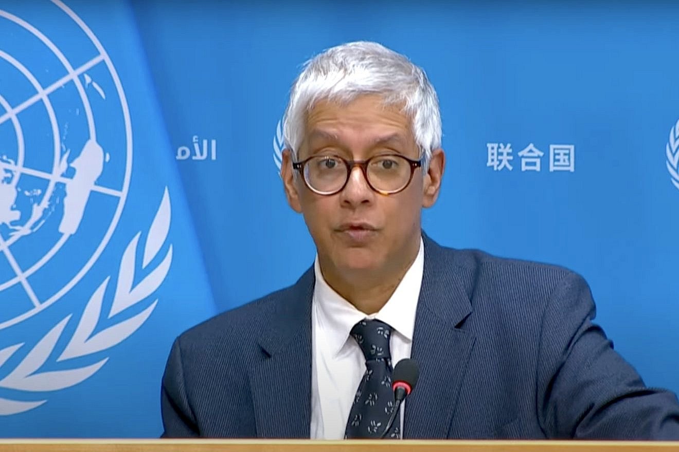 Farhan Haq, deputy spokesman for U.N. Secretary-General António Guterres answers questions at a press conference on May 13, 2024. Source: YouTube/United Nations.