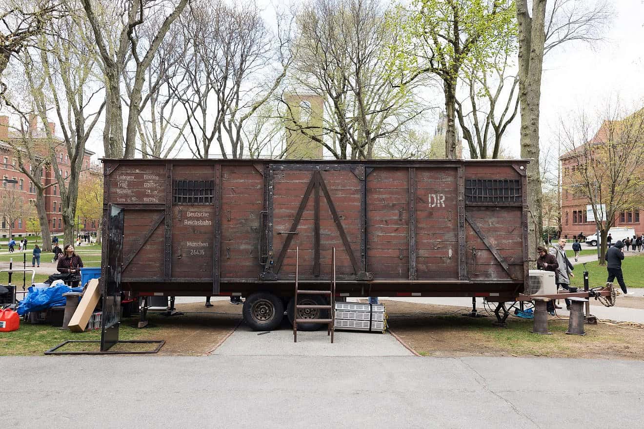 A World War II cattle car exhibit teaching lessons of the Holocaust is being shown throughout the United States. Credit: Courtesy of Hate Ends Now.