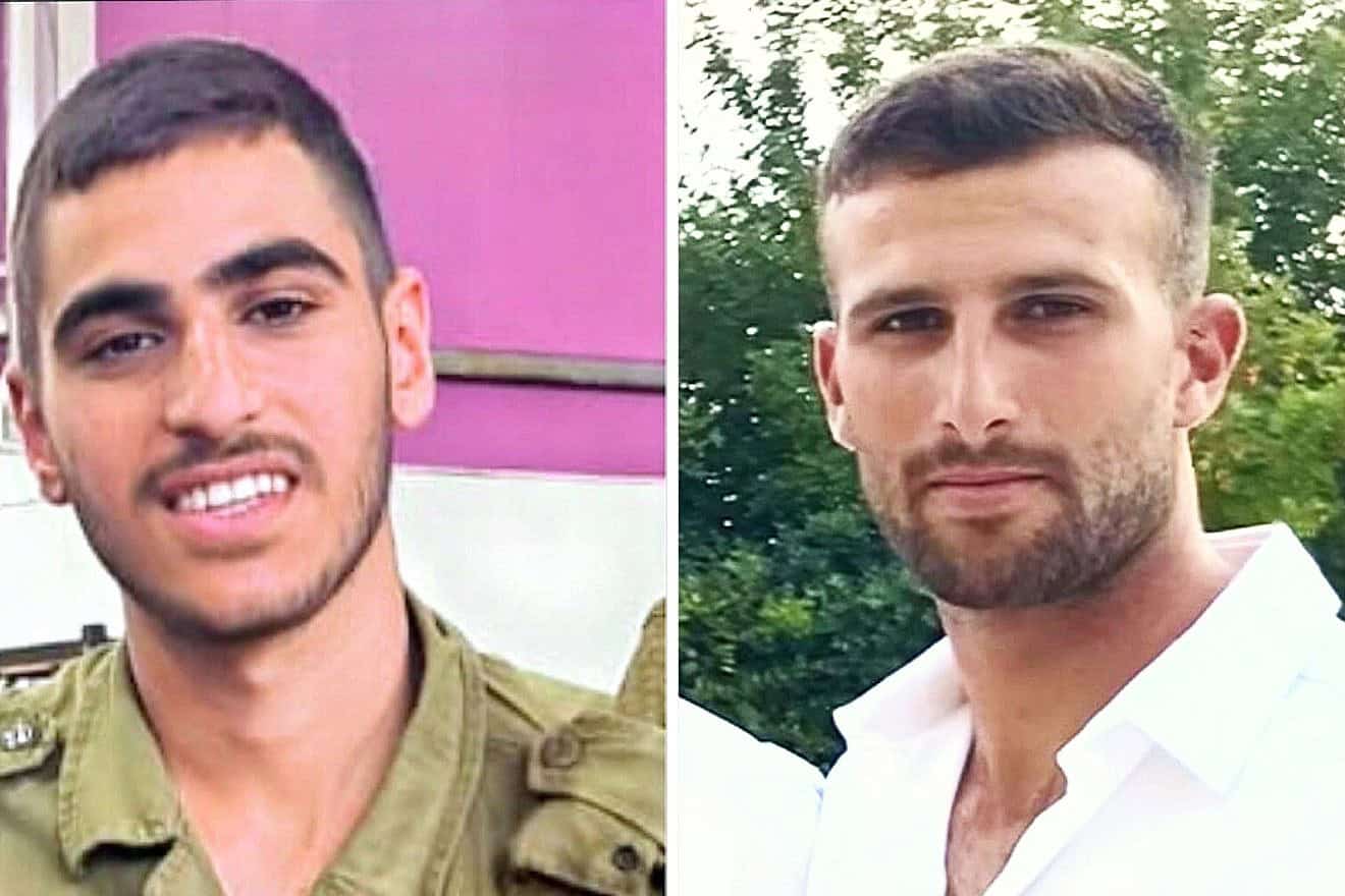 Sgt. Yonatan Elias (left) and Sgt. First Class (res.) Adar Gavriel. Credit: IDF.
