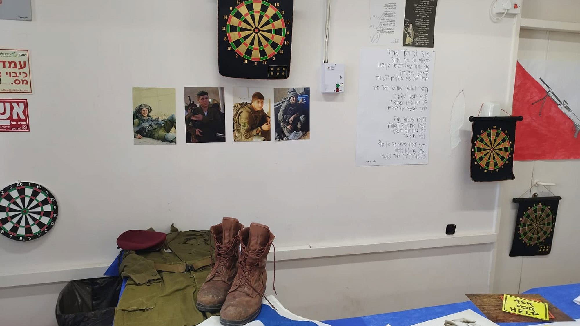 A tribute to Sgt. Maoz Morelle at Tzfira Girls High School in Moshav Tzafria, near Ben-Gurion Airport. Courtesy of the Morelle family.