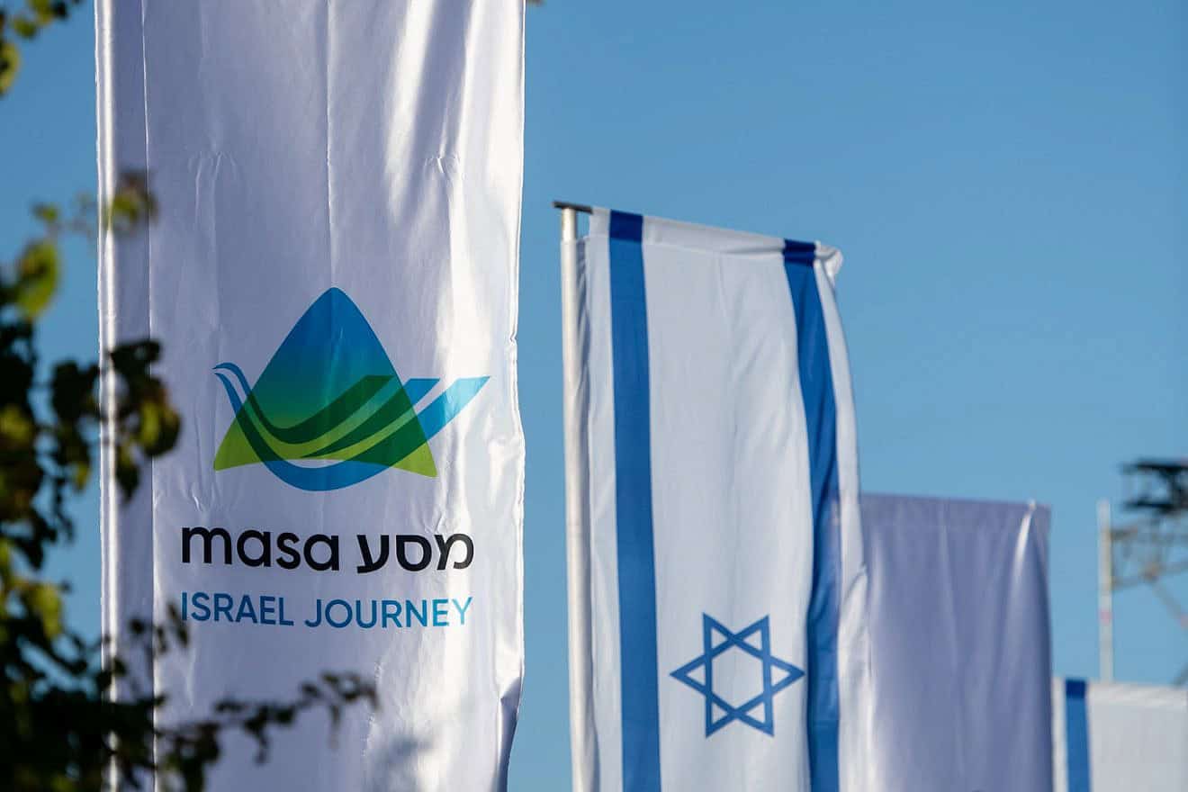 Flags of Masa Israel Journey. Credit: Courtesy of Masa Israel Journey.