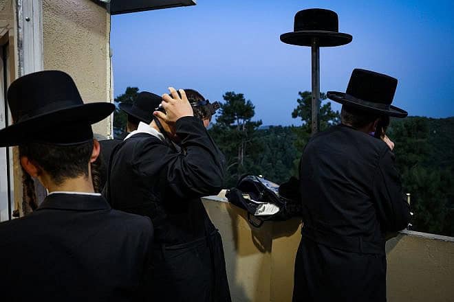 Jews at the gravesite of Rabbi Shimon Bar Yochai on Mount Meron, in northern Israel, ahead of the Lag B'Omer holiday, May 23, 2024. Photo by David Cohen/Flash90.