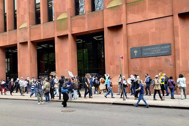 An anti-Israel protest at New York University on May 3, 2024. Photo by Carin M. Smilk.