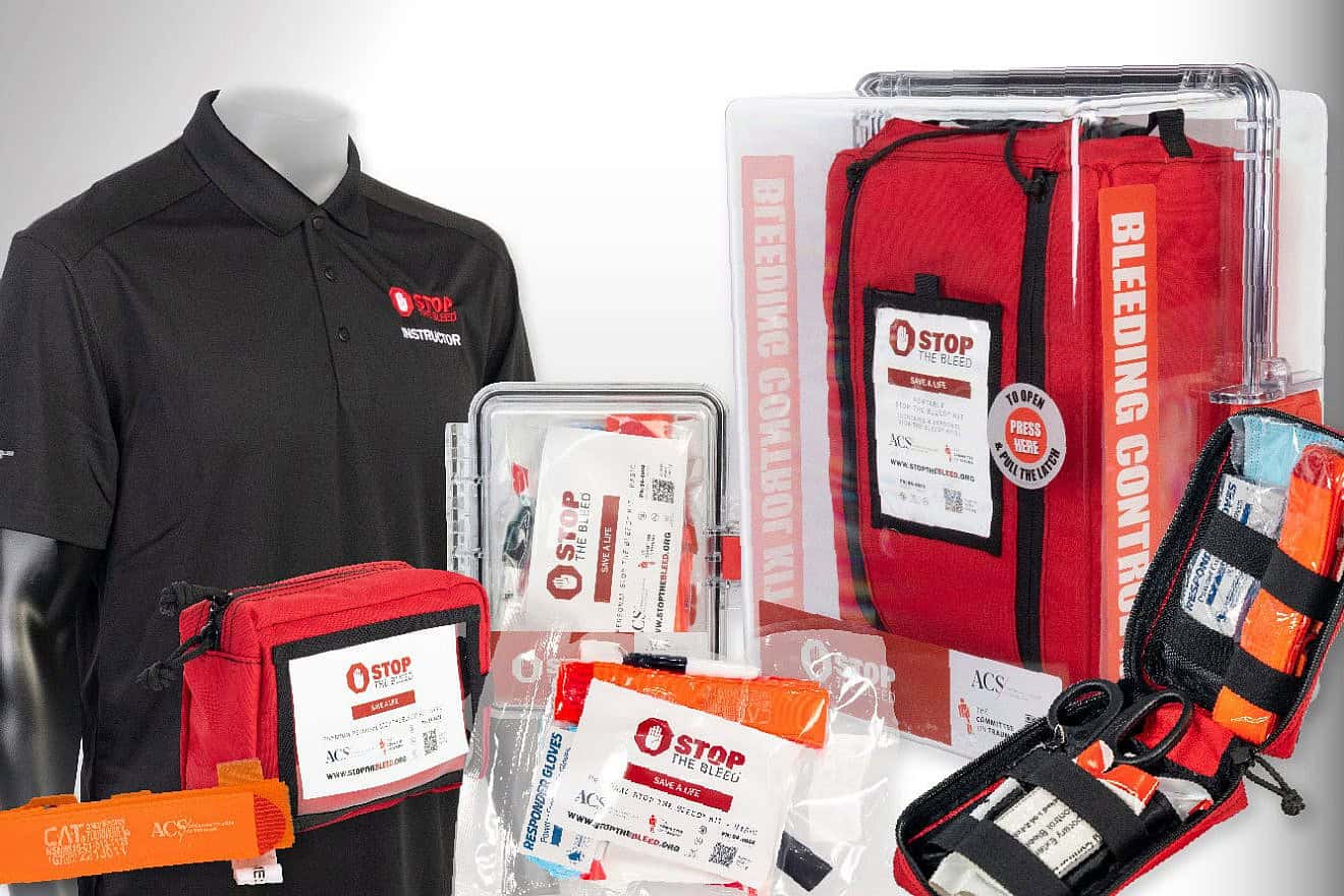Stop the Bleed kits and stations. Credit: stopthebleed.org.