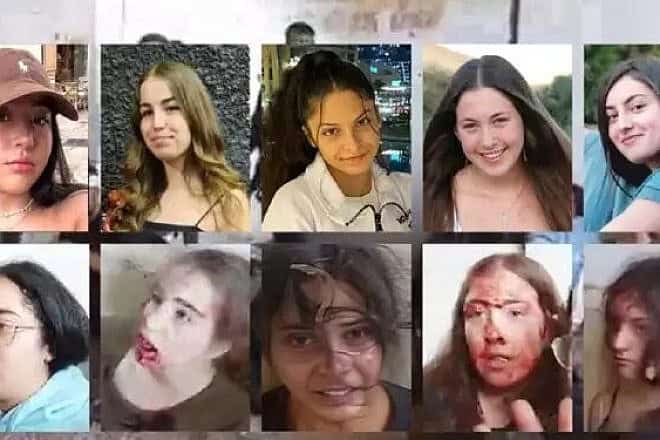 The captives shown in the video before and during their captivity. Credit: Courtesy.