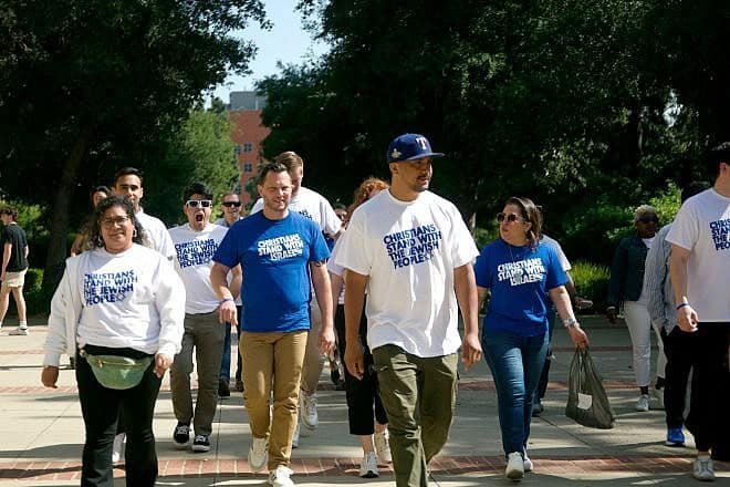 Passages CEO Scott Phillips and other members of the organization during the “walk-in” at UCLA in Los Angeles, California, May 20, 2024. Credit Cade Chudy.
