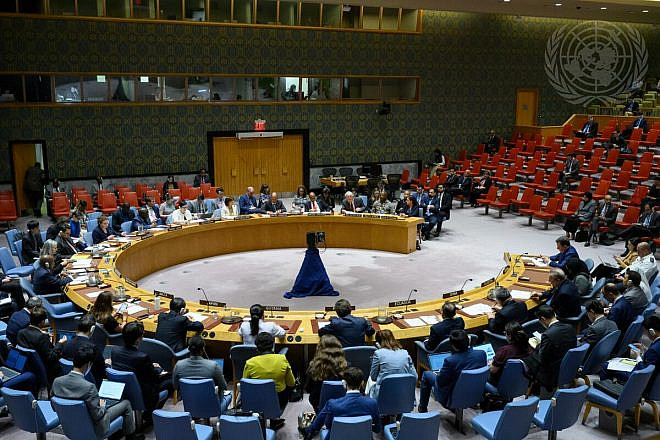 A wide view of the Security Council meeting on the situation in the Middle East, including the Palestinian question, on May 29, 2024. Credit: Loey Felipe/U.N. Photo.