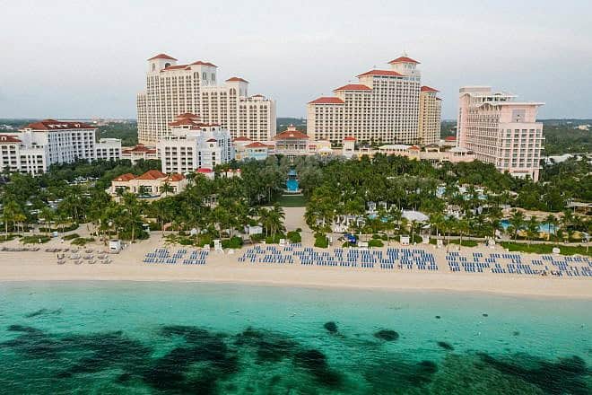 Atlantis Bahamas, an oceanside resort located on Paradise Island in the Bahamas. Photo by Mikhail Nilov/Pexels.