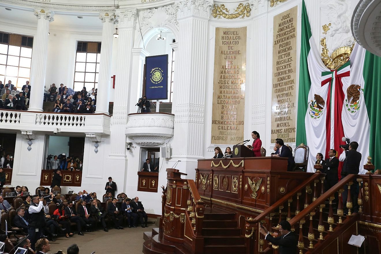 Claudia Sheinbaum Pardo, Mexico City mayor, presents her first report to the city congress on Sept. 17, 2019. Credit: Octavio Hoyos/Shutterstock.