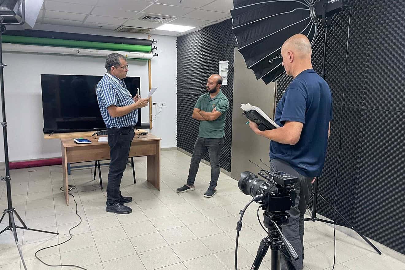 Inspectors from Israel's Communications Ministry seize Al Jazeera equipment at the Qatari broadcaster's Nazareth studio, May 9, 2024. Credit: Israel Communications Ministry.