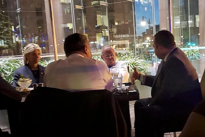 Sen. Bob Menendez (D-N.J.) and his wife Nadine Menendez dine at Morton’s The Steakhouse in Washington with Egyptian officials in a photograph taken by an FBI investigator. Credit: U.S. Attorney's Office for the Southern District of New York.